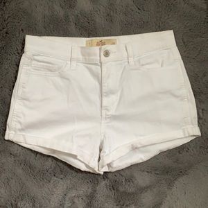 hollister white short shorts high rise